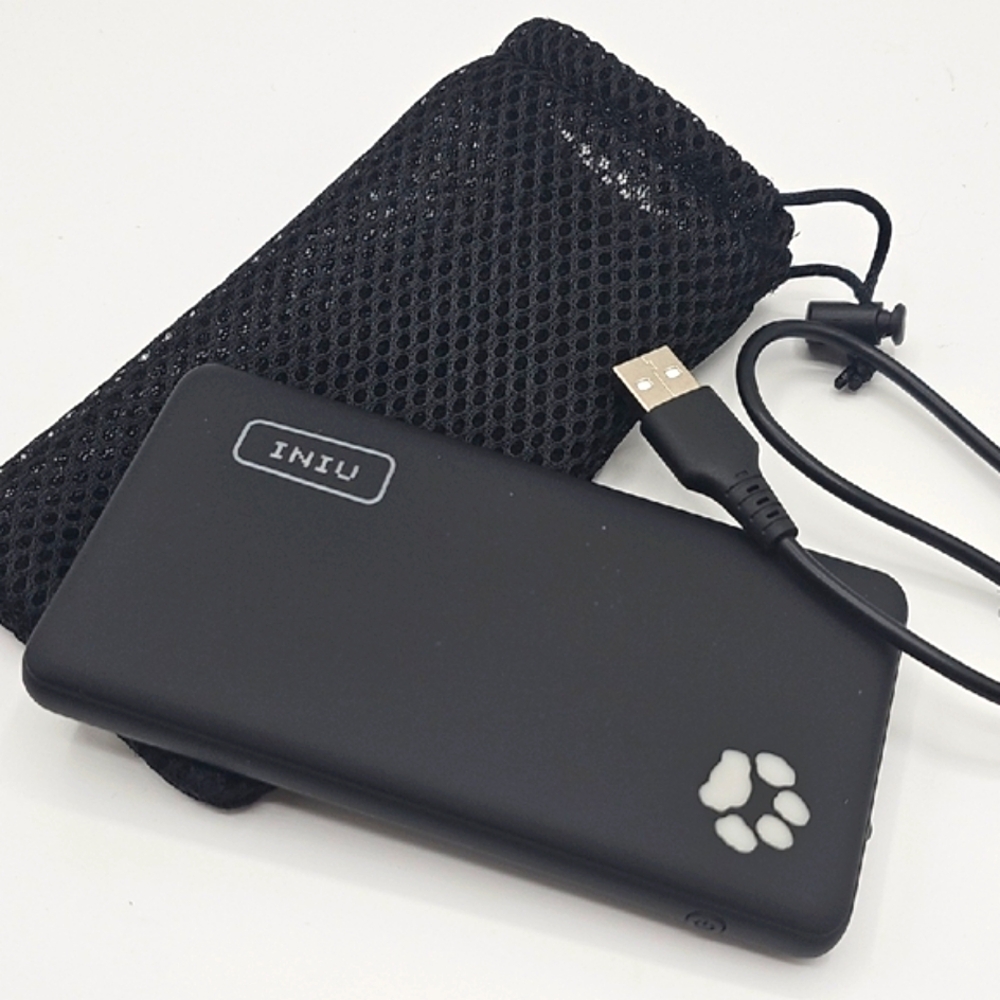 INIU Black Portable Charger with Paw Print
